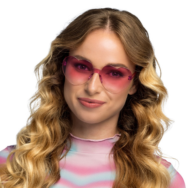 Gafas de Corazón de color Rosa para Adulto