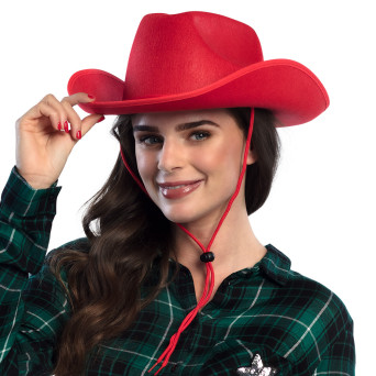 Sombrero de Vaquero Rodeo de color Rojo para Adulto