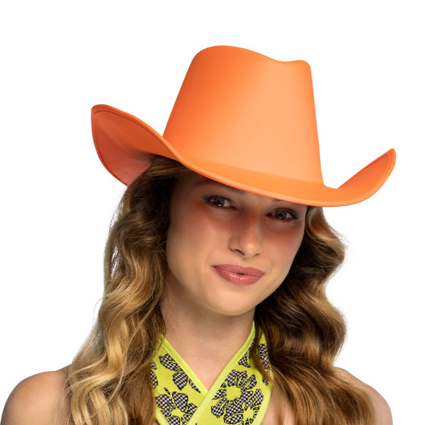 Sombrero de Vaquero Blaze de color Naranja Neón para Adulto