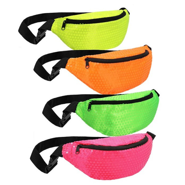 Riñonera de color Neón con Lentejuelas Varios Colores para Adulto