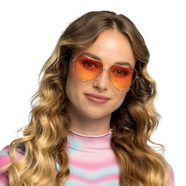 Gafas de Corazón de color Naranja para Adulto