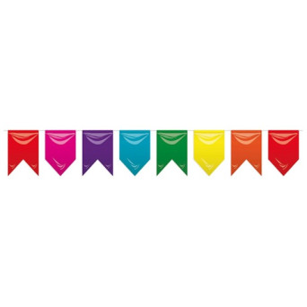 Guirnalda de Bandera Multicolor de 20 x 30 Centímetros 25 Metros
