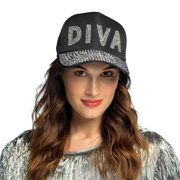 Gorra de Diva de color Negro para Adulto