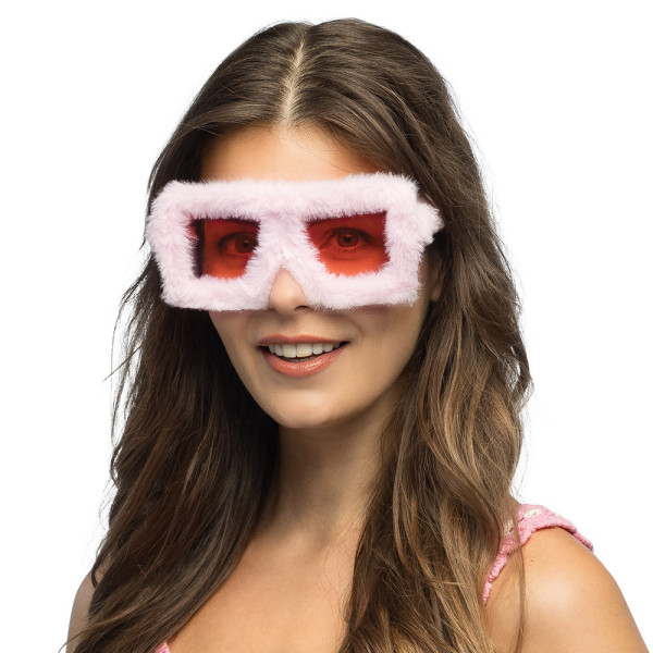 Gafas de Fluffy de color Rosa para Adulto