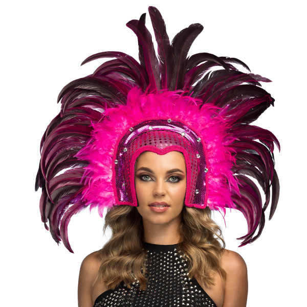 Tocado de Samba de color Rosa para Adulto