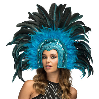 Tocado de Samba de color Turquesa para Adulto