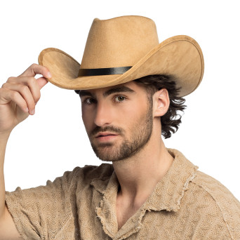 Sombrero de Vaquero Bronco de color Beige para Adulto