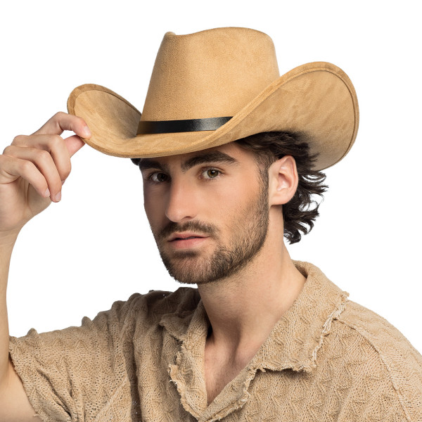 Sombrero de Vaquero Bronco de color Beige para Adulto