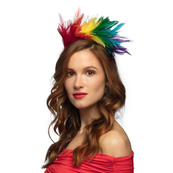 Diadema de Plumas Rainbow para Adulto