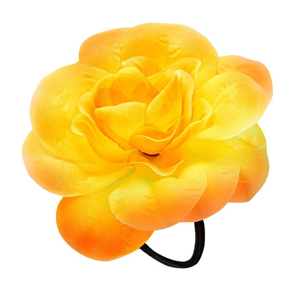 Flor de color Amarillo con Elástico para el Pelo