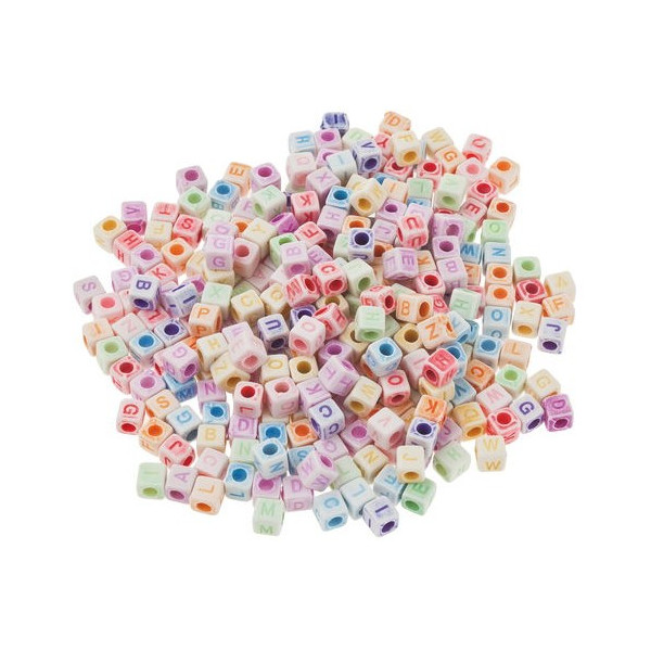 Cuenta Dado Alfabeto 300 Unidades de Colores Pastel Variados