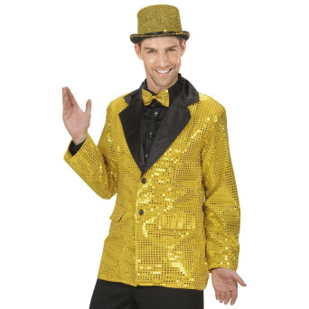 Chaqueta de Lentejuelas de color Oro para Adulto