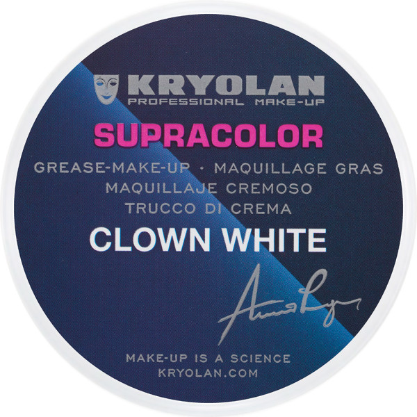 Maquillaje en Crema Supracolor Clown White de 30 Mililitros de Kryolan