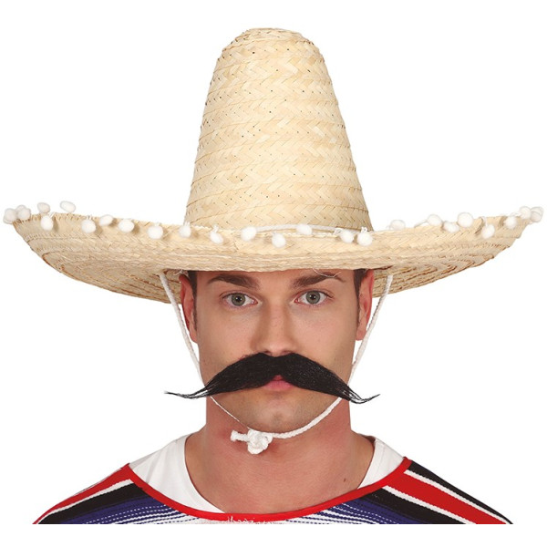 Sombrero de Mexicano de 50 Centímetros de color Paja para Adulto