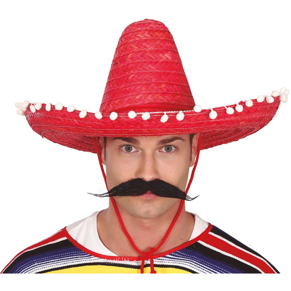 Sombrero de Mexicano de 50 Centímetros de color Rojo para Adulto