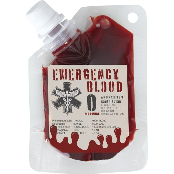 Sangre Artificial de 30 Mililitros con Bolsa Medica