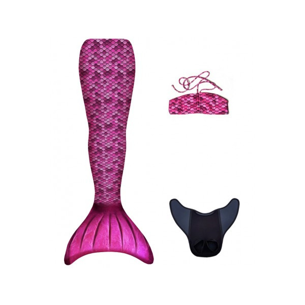 Cola de Sirena de color Rosa con Bikini para Adulto