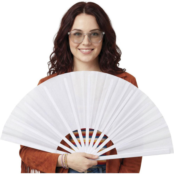 Abanico de Tela de 30 Centímetros de color Blanco
