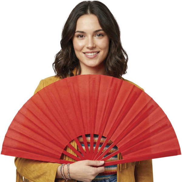 Abanico de Tela de 30 Centímetros de color Rojo