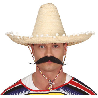 Sombrero de Mexicano de 45 Centímetros de color Paja para Adulto