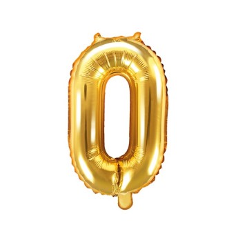 Globo Foil de Número 0 de 35 Centímetros de color Oro