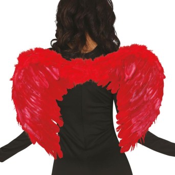 Alas de Plumas de color Rojo de 55 x 40 Centímetros