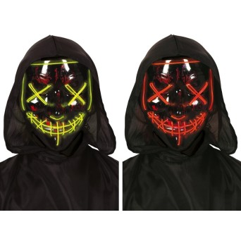 Máscara de color Negro con Luz Varios Colores para Adulto