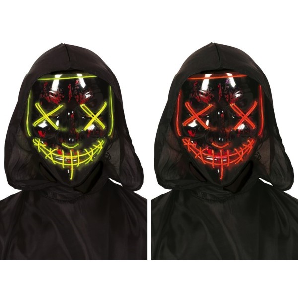 Máscara de color Negro con Luz Varios Colores para Adulto