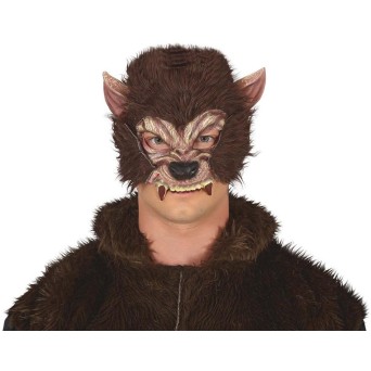 Máscara de Hombre Lobo con Pelo para Adulto