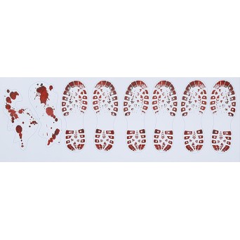 Pisadas Adhesivas de Bota con Sangre