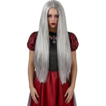 Peluca Gris de Bruja para Adulto