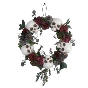 Corona de Flores de 40,5 Centímetros con Calaveras