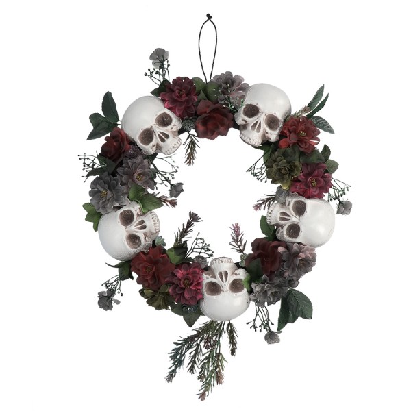 Corona de Flores de 40,5 Centímetros con Calaveras
