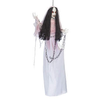 Muñeco de Fantasma Elvira de 120 Centímetros con Luz, Sonido y Movimiento