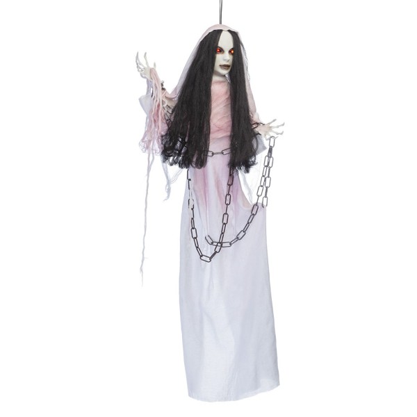 Muñeco de Fantasma Elvira de 120 Centímetros con Luz, Sonido y Movimiento