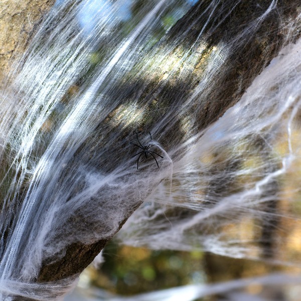 Telaraña de color Blanco de 500 Gramos con 25 Arañas