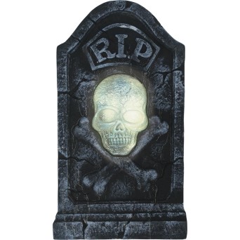Lápida de Calavera Pirata de 90 x 50 Centímetros con Luz y Sonido