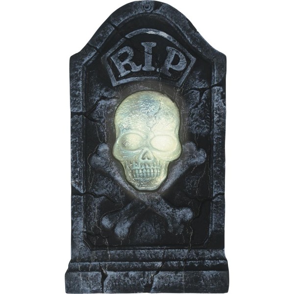 Lápida de Calavera Pirata de 90 x 50 Centímetros con Luz y Sonido