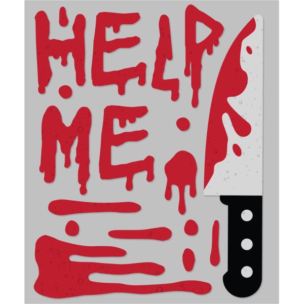 Decoración de Help Me de 25 x 30 Centímetros para Ventana