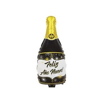Globo Foil de Botella Feliz Año Nuevo de 50 Centímetros