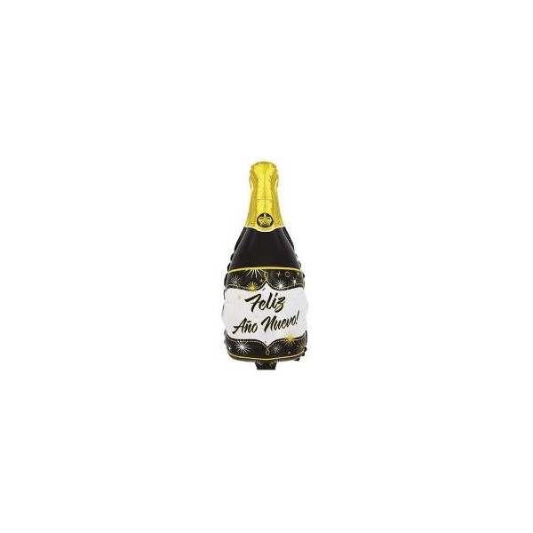 Globo Foil de Botella Feliz Año Nuevo de 50 Centímetros
