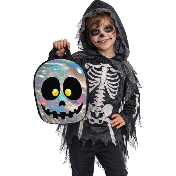 Bolsa de Calavera Metalizada de 36 x 28 Centímetros