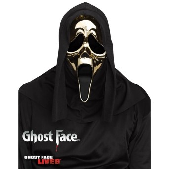 Máscara de Ghost Face Cromada de color Oro para Adulto
