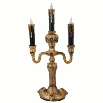 Candelabro de Calaveras de 35 Centímetros con Luz