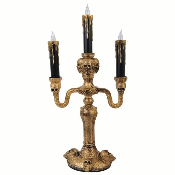 Candelabro de Calaveras de 35 Centímetros con Luz