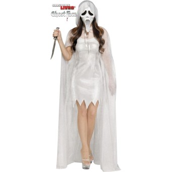 Disfraz de Ghost Face de color Plata de 30 Aniversario para Adulto