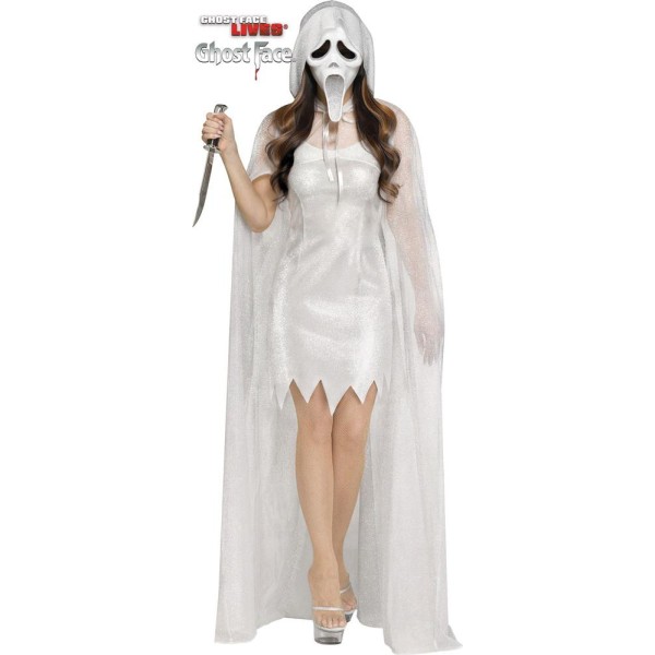 Disfraz de Ghost Face de color Plata de 30 Aniversario para Adulto