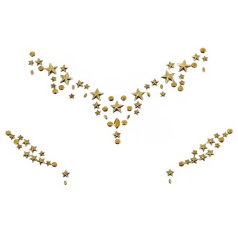 Pegatina de Joyas Estrellas Doradas para la Cara