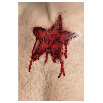 Tatuaje de Estrella con Cabeza de Cabra para Adulto