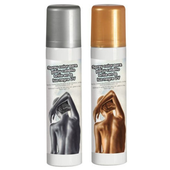 Spray con Purpurina de 75 Mililitros Varios Colores para Cuerpo y Cabello